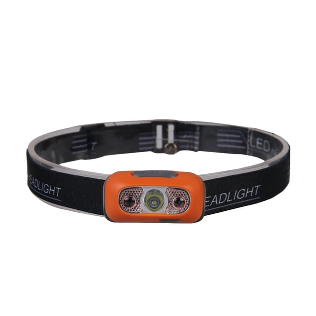 Rechargeable LED Headlamp with Motion Sensor for Camping and Outdoor Activities Lightweight ABS Black 3.5x1.5 Inches