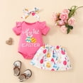 thumbnail image 2 of Durtebeua Baby Girls Summer Romper Toddler 2Pcs Clothes Cute T-Shirt Tops+Shorts Pants Outfits,0-1T, 2 of 7