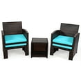 thumbnail image 4 of Gymax 5PCS Rattan Patio Furniture Set Chair & Ottoman Set w/ Turquoise Cushions, 4 of 5