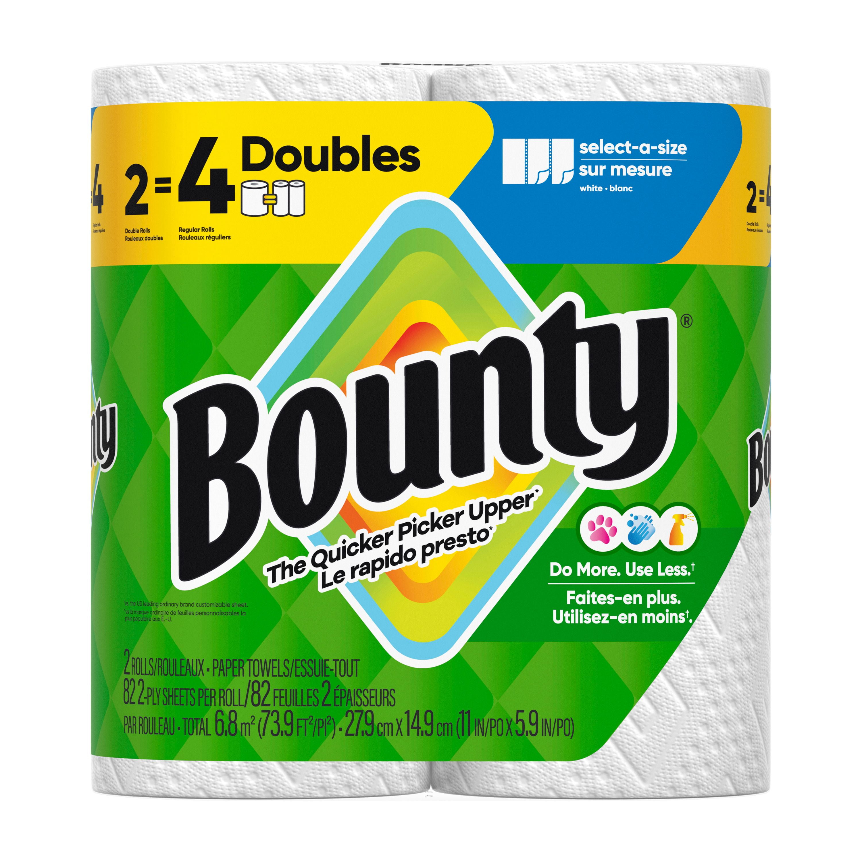Bounty Paper Towel, 2 Rolls (4 Regular Rolls Equivalent)