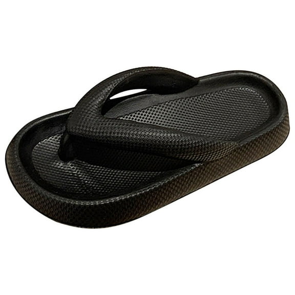 VerPetridure Women's Flip Flops Summer Loose Thick Bottom EVA High Elastic Rubber And Plastic Leisure Beach Flip-flops Size 5.5