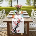thumbnail image 4 of Red Spring Floral Table Runner, Birds Branches Watercolor Flowers Washable Cotton Linen Table Runners 72 Inches Long, Dresser Scarf Runner for Dining/Coffee/Kitchen/TV Stands/Cabinets 13''x72'', 4 of 9