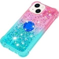 thumbnail image 6 of for Apple iPhone 15 Plus Clear Case for Girls Women, Liquid Glitter Sparkle Bling Cute Case with Kickstand Gradient Quicksand Cover for iPhone 15 Plus JB Powder Blue, 6 of 14