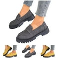 thumbnail image 4 of Mostsola Womens Loafers Shoes Lug Sole Casual Dress Shoes Platform Slip on Penny Loafer, 4 of 6