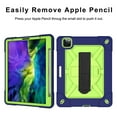 thumbnail image 4 of SOATUTO for iPad Pro 11 Tablet Case with Pencil Holder Support Pencil Charging Pairing Hand / Shoulder Strap Kickstand Heavy Duty Shockproof Case for iPad Pro 11 inch 2022 2020 2018 - Navy+Green, 4 of 7