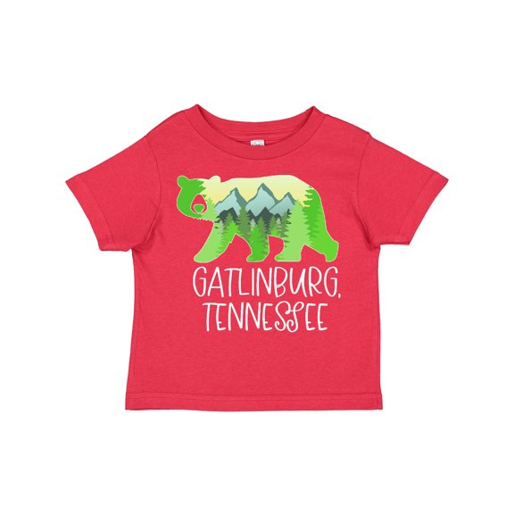Inktastic Gatlinburg, Tennessee- Mountains and Bear Shape Boys or Girls Toddler T-Shirt