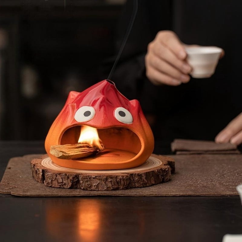 Cute Red Owl Ceramic Palo Santo Holder Incense Burner - Cartoon Animal Holder for Holy Wood Sticks/Cones | Fun Decor for Energy Cleansing, Meditation, Bedroom & Desk