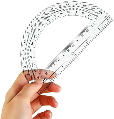 Tekola 24 Pack Plastic Protractors Math Protractor 180 Degrees 6 Inch (Clear)