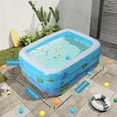 thumbnail image 3 of Inflatable Pool for Kids, 59" x 43" x 20" Higher Swimming Pool, Large Pool of PVC, Three Ring Airbag Toddler Pool with Cartoon Pattern, Thickened Kids Pools for Backyard, Garden or Indoor, 3 of 8