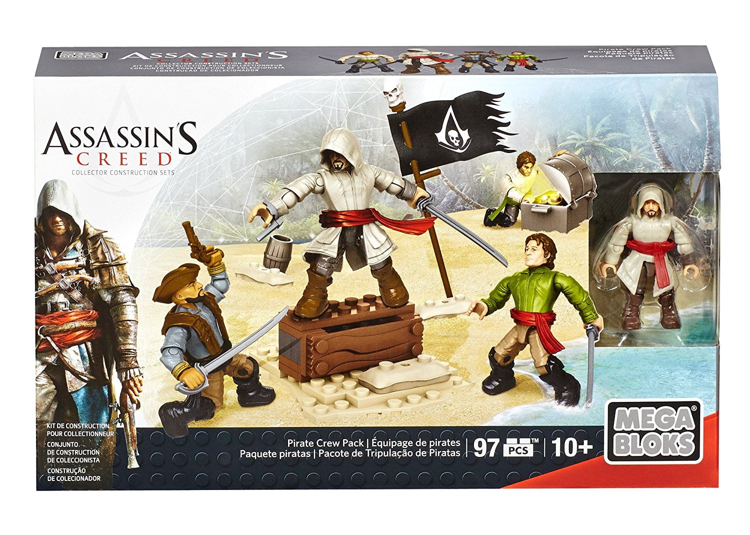 Mega Bloks Assassin's Creed Pirate #4 With Treasure Call Of Duty Halo 