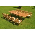 thumbnail image 2 of Grade-A Teak Dining Set: 10 Seater 11 Pc: 122" Atnas Double Extension Rectangle Table And 10 Arbor Stacking Arm Chairs Patio WholesaleTeak #WMDSWVm, 2 of 4