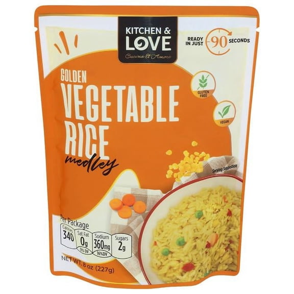Kitchen & Love KHRM00380875 8 oz Ready to Eat Golden Vegetable Rice