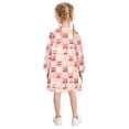 thumbnail image 3 of long-sleeved dress Cherry Plaid Pink A-line dress with ribbed cuffs Soft and comfortable, 3 of 6