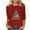 Red Christmas Clothes For Women, variant on Cadancy Christmas T Shirts for Women Xmas Tree Graphic Holiday Party Shirt Vintage Crew Neck 3/4 Sleeve Tops Plus Size Dressy Winter Funny Casual Blouses