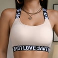 thumbnail image 1 of Stretch Letter Band Back Bralette for Daily Wear Comfortable Support Seamless Soft Wireless Everyday Choice Versatile Strap Design for Home and Casual, 1 of 5