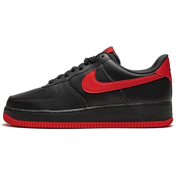 Nike Men's Air Force 1 '07 Black/Red running shoes