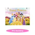 thumbnail image 3 of Decoración de cumpleaños de princesas de Disney, vajilla, vasos de papel, platos, globos, mantel, telón de fondo, pancarta, suministros para fiestas para bebés y niños, 3 of 5