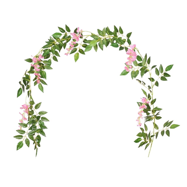 Guirnalda floral artificial de enredaderas, guirnalda de flores de seda para decoración navideña. Rosa