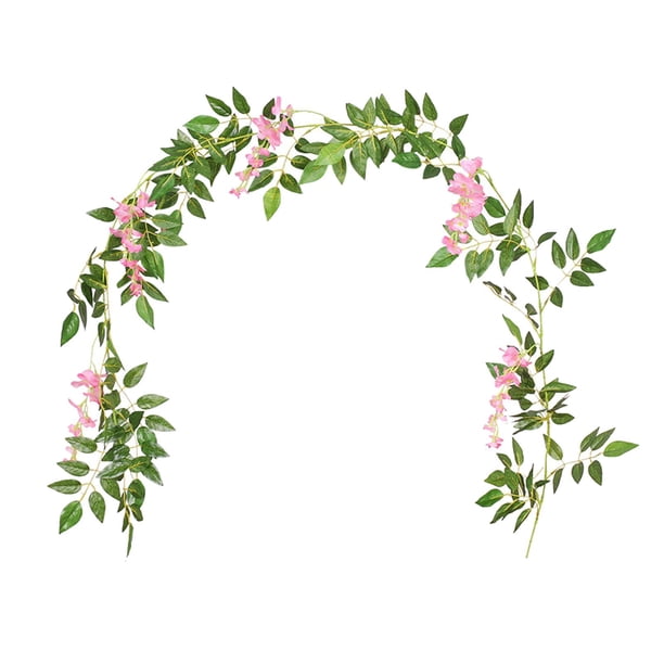 Guirnalda floral artificial de enredaderas, guirnalda de flores de seda para decoración navideña. Rosa
