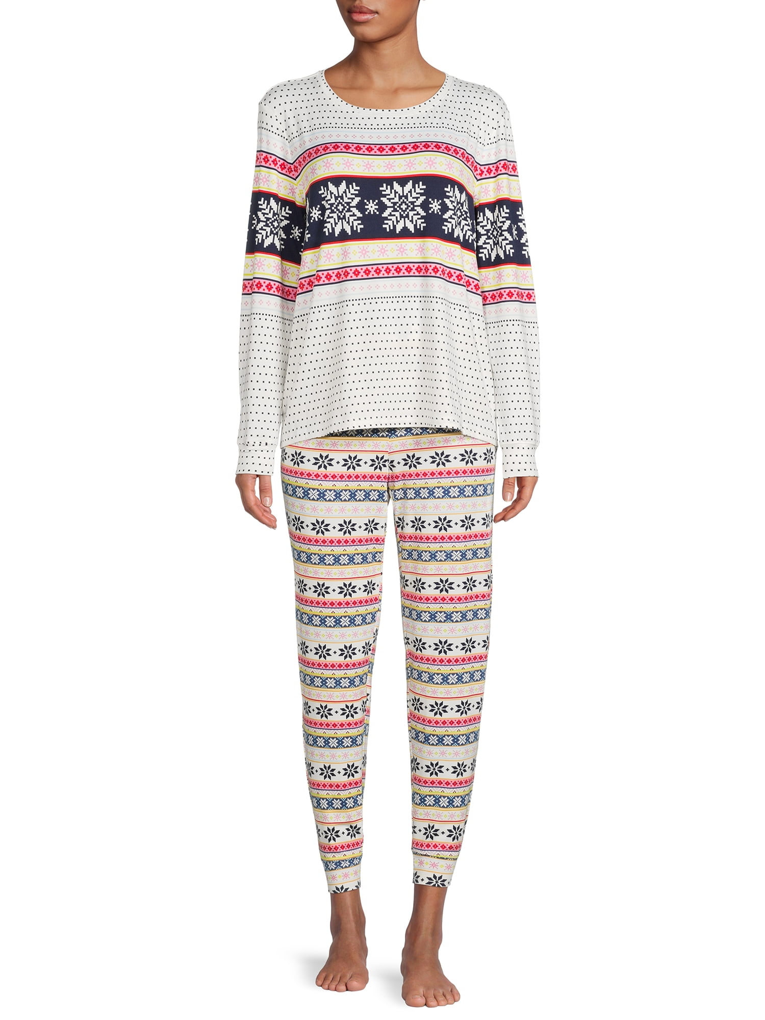 Secret Treasures Women's and Women's Plus Long Sleeve Shirt and Joggers Pajama Set, 2-Piece