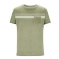 thumbnail image 6 of Kojanyu Men's Short Sleeve Crew Neck T-Shirt Casual Color Block Stripe Pocket Tee Stretch Moisture Wicking Everyday Top Plus Size M-4XL, 6 of 6