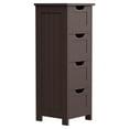 thumbnail image 5 of ZENSTYLE Bathroom Floor Cabinet Wood Free Standing Storage Organizer with 4 Drawers Brown, 5 of 8