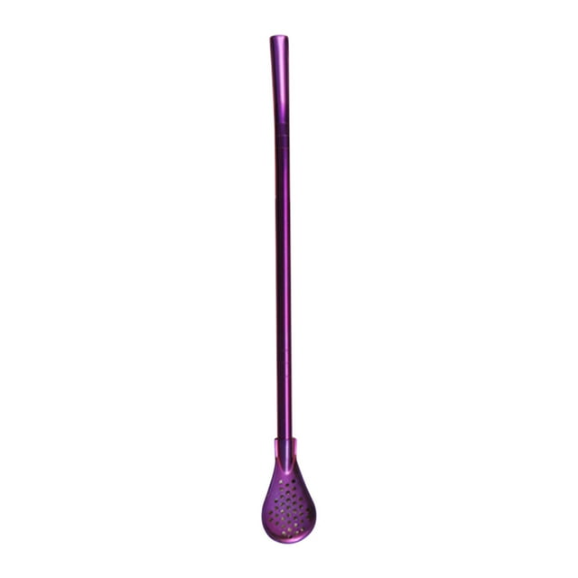 ICQOVD Stainless Steel 304 Detachable Straw Colander Tea Leaking Spoon Milk Tea Coffee Stirring Spoon
