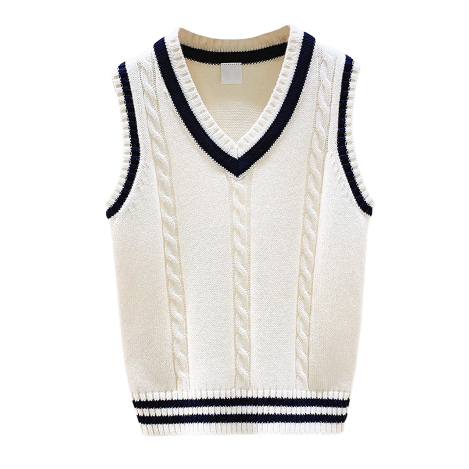 Boys Girls Sweater Vest Unisex Knitted Solid Color Uniform Vest for