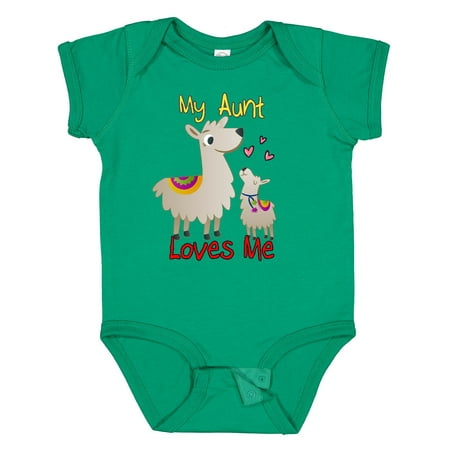 

Inktastic My Aunt Loves Me Llama Gift Baby Boy or Baby Girl Bodysuit