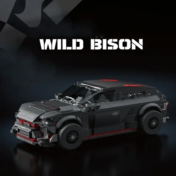 GZBrick City Racing Car Wlid Bison Building Sets Champion Sports Car Vehicle Model Compatible with Lego for Adults Boy 470 PCS
