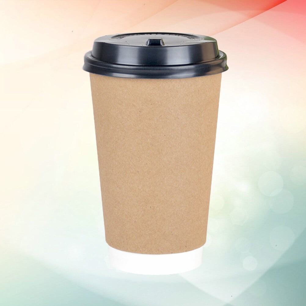 Disposable Thickened Double-layer Hot Drink Milk Tea Cup, Coffee Paper Cup  With Lid, Heat Insulation, Anti-scalding Corrugated Paper Cup For  Restaurants/cafes - Temu