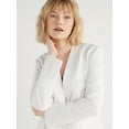 thumbnail image 4 of Scoop Women's and Women's Plus One Button Linen Blend Blazer, Sizes XS-4X, 4 of 5