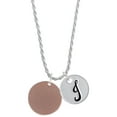 thumbnail image 1 of Delight Jewelry Acrylic 7/8" Disc Rose Goldtone Silvertone Script Initial Disc - J - Charm Necklace, 20"+3", 1 of 4