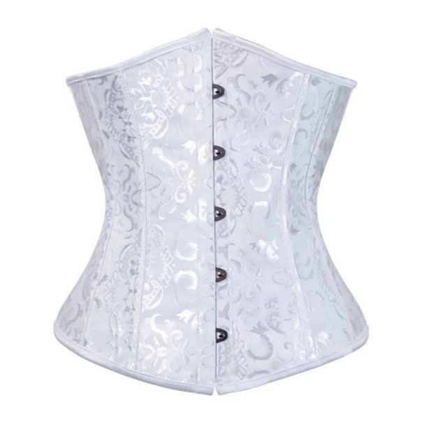 Corsé de moda para mujer, corsé con varillas debajo del busto y brocado, corsé moldeador de cintura con clip en la cintura de jacquard