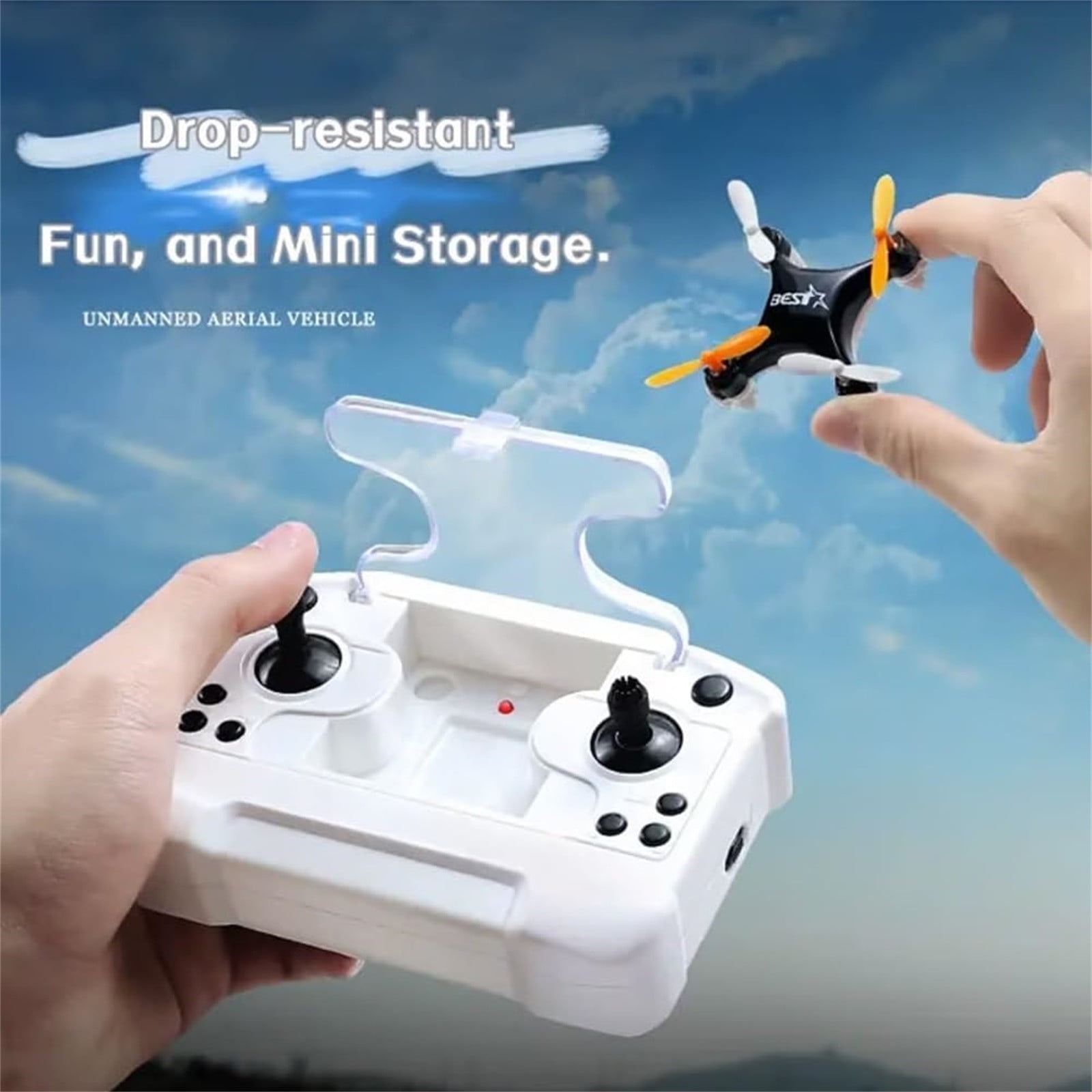 Mini Drone Quadcopter with Stunt Flights and LED Lights, Remote Control Helicopter for Beginners, Portable Toy with Safety Features, Indoor Outdoor Flyer for and Entertainment
