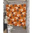 thumbnail image 5 of Happy Halloween Cute Pumpkin Shower Curtain Set ，Waterproof Fabric Shower Curtains Gray Cat Ghost Orange Broom Bat Shower Curtains for Bathroom,Bathroom Decor 36"x72", 5 of 6