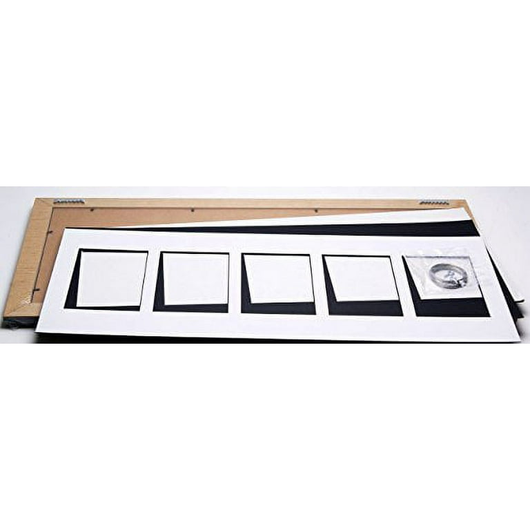 Creative Letter Art Collage 3-4x6 Opening Modern Black Picture Frame with  Full Strength Glass and 10x16 Black Mat
