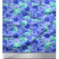 thumbnail image 1 of Soimoi Purple Cotton Jersey Fabric Flower Watercolor Print Fabric by The Yard 58 Inch Wide, 1 of 3