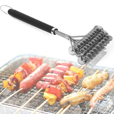 

huanledash BBQ Grill Brush Barbecue Stainless Steel Bristle Long Handle Cleaning Scraper
