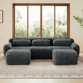 thumbnail image 3 of U-shaped Boneless Sofa 32D High Density Sponge Bottom Anti-Slip Design With Chaise Free Combination Full-compression Vacuum Packaging Deep Seat Design For Bedroom,Study,And Home Theater,Dark Grey, 3 of 9