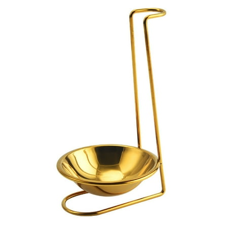 

Homemaxs 1Pc Stainless Steel Soup Ladle Storage Rack Kitchen Utensil Rest Golden