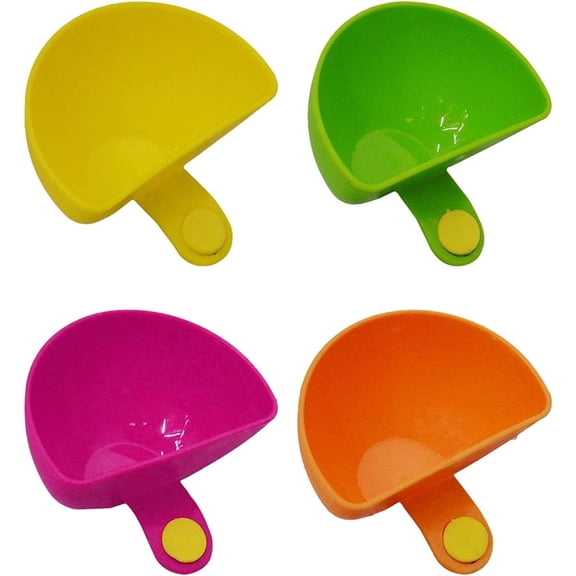 4Pcs Assorted Salad Sauce Ketchup Dip Clip Cup Bowl for Plate Saucer Grab Clip-On Dip Holders Sauce Dip Container Tableware Box for Tomato Sauce Sugar Kitchen Gadgets, Silver