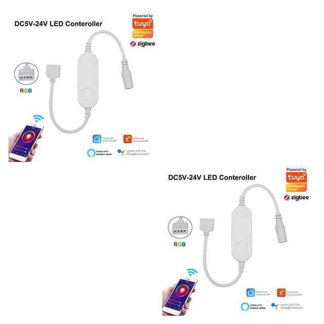 Methold Controlador de tira de luz LED RGB, barra de hogar remota, decoración de música, lámpara, interruptor de atenuación, piezas de RGB 4 agujeros 2piezas