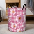 thumbnail image 5 of Daisies on Pink Gingham Print Extra Large Foldable Laundry Basket  Stylish  Easy to Use for Bedroom Bathroom  Laundry Room  Oxford Fabric Storage Bin, 5 of 9