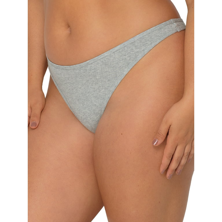 2-pack Medium Shape Thong Briefs - Gray/dark gray - Ladies