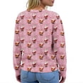 thumbnail image 6 of WTOBBY Women's Christmas Print Knit Cardigan, Long Sleeve Pullover with Festive Designs, Cozy for Holiday Parties and Winter Wear,Pink M, 6 of 6