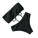 thumbnail image 2 of Soidarity Traje de baño dividido para mujer, traje de baño acolchado de poliéster para verano, traje de baño para vacaciones, traje de playa sencillo a Traje de baño Negro L Soidarity OD021066-12, 2 of 6