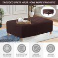 thumbnail image 4 of TAOCOCO XL Ottoman Cover Slipcovers Rectangular Storage Footrest Stool Covers with Elastic Band for Home Decor Chocolate, 4 of 9
