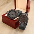 thumbnail image 5 of Stay Safe, I Need You Here With Me, Gift for Police Dad, Father's Day Gift Engraved Wooden Watch, 5 of 6