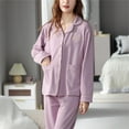 thumbnail image 6 of LYXSSBYX Pajamas for Women Four Seasons New Long Sleeve Loose Women's Cardigan Large Home Furnishing Set Pajamas Women, 6 of 7